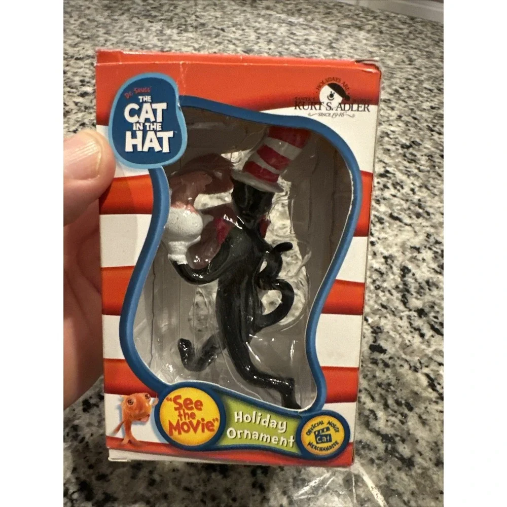 Dr Seuss Cat in the Hat Kurt S Adler Ornament Thing 1 & 2‎ & Pink Fish in Teapot